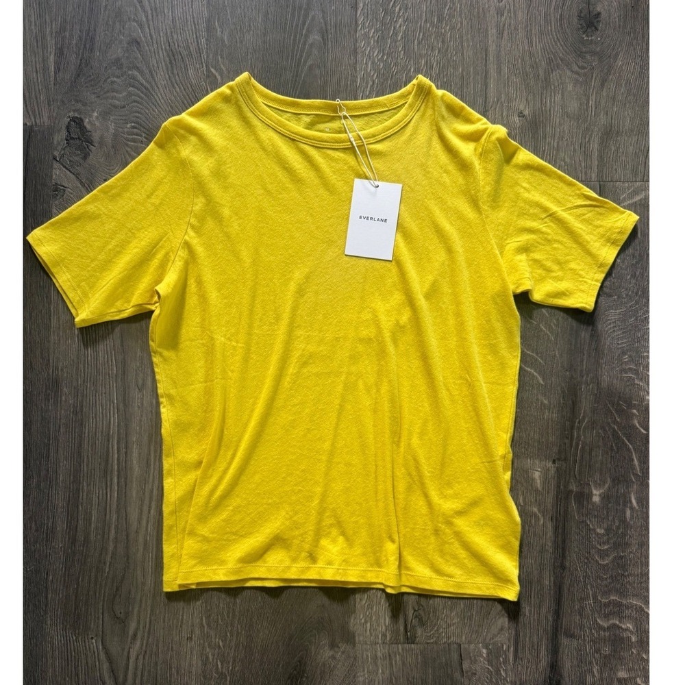 NEW Everlane The Air Tee XS Passion Fruit Yellow Organic Cotton Crewneck NWT